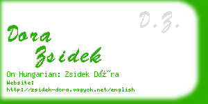 dora zsidek business card